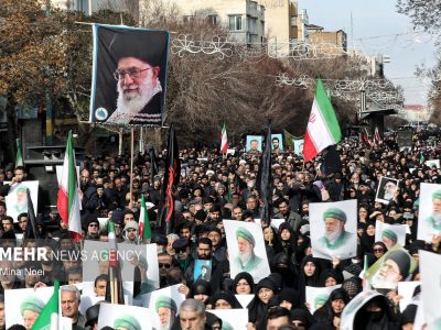 مراسم خودجوش سوگواری شهادت آیت الله خامنه‌ای در تبریز