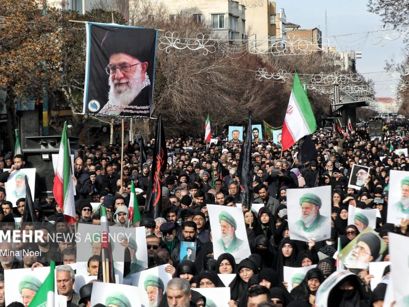 مراسم خودجوش سوگواری شهادت آیت الله خامنه‌ای در تبریز