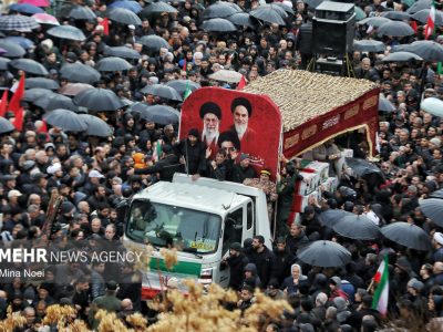 تشییع و تدفین ۱۳ بسیجی شهید محله قراملک تبریز