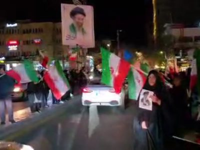 تونل استقبال پرچمی در فلکه بزرگ ولیعصر تبریز