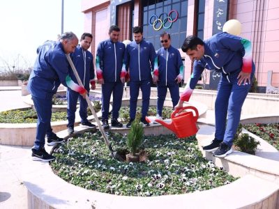 درختکاری جامعه ورزش به یاد رهبر شهید و شهدای اخیر کشور در کمیته ملی المپیک