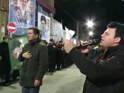 تجمع شبانه مردم شهرستان هریس در اربعین شهادت رهبر انقلاب