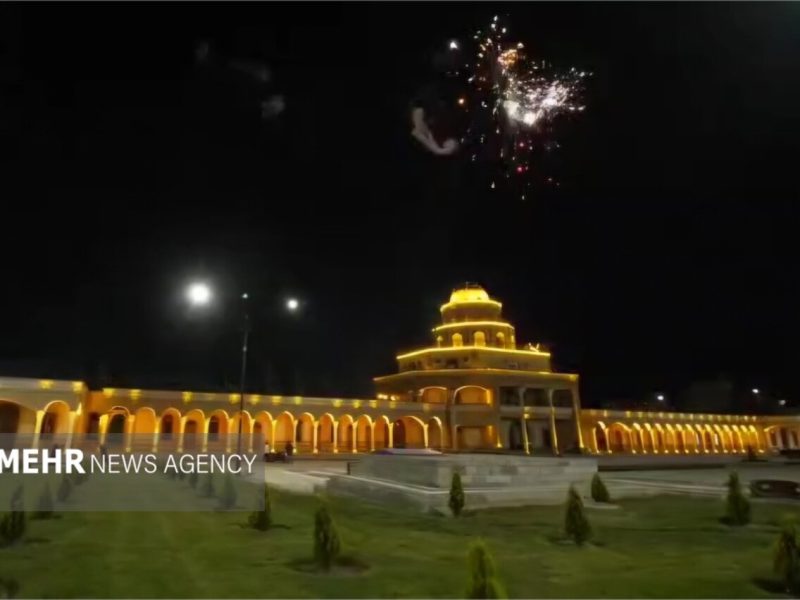 نورباران و نورپردازی عمارت کلاه‌فرنگی تبریز در عید غدیرخم