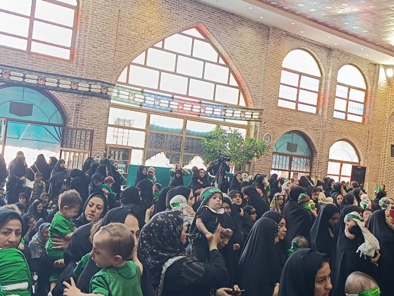 لالایی مادران تبریزی برای کوچک‌ترین شهید کربلا در صحن سیدحمزه